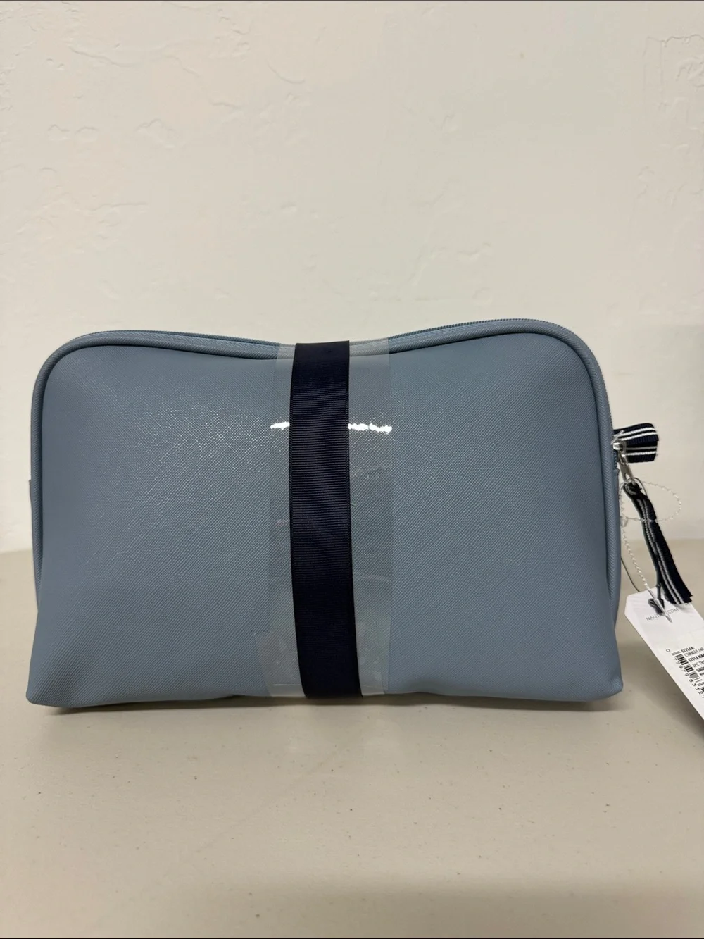 Nautica Light Blue Embossed Cosmetic Pouch 2 pcs Set Full Zipper 3D Print Logo